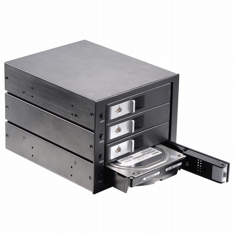 Unestech Tray-less 4Bay 3.5" SATA / SAS Hot Swap Hdd Mobile Rack for 5.25" Bay with MiniSAS HD (SFF-8643)