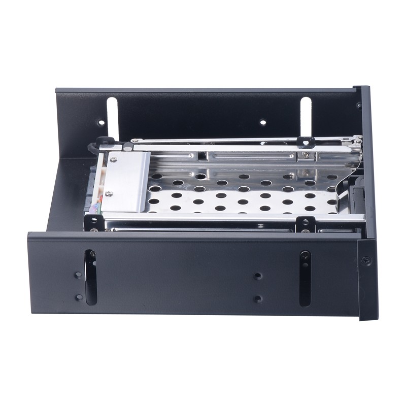 Unestech Tray-less 2Bay 2.5" Aluminum SATA Hot Swap SSD HDD Mobile Rack for 5.25" Bay
