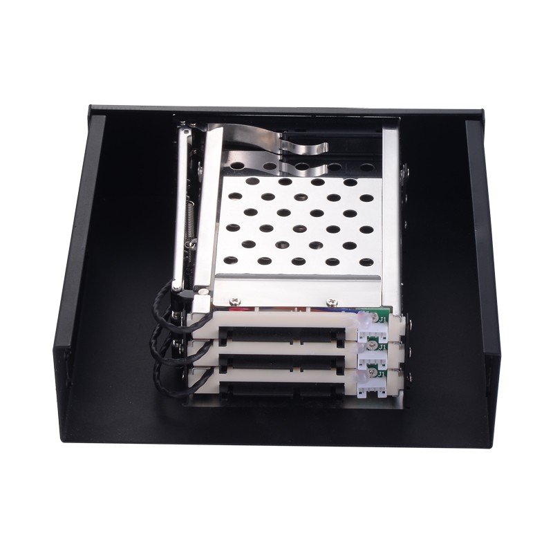 Unestech Tray-less 3 Bay SATA Hot Swap Enclosure 2.5" SSD Hdd Mobile Rack for 5.25" Bay