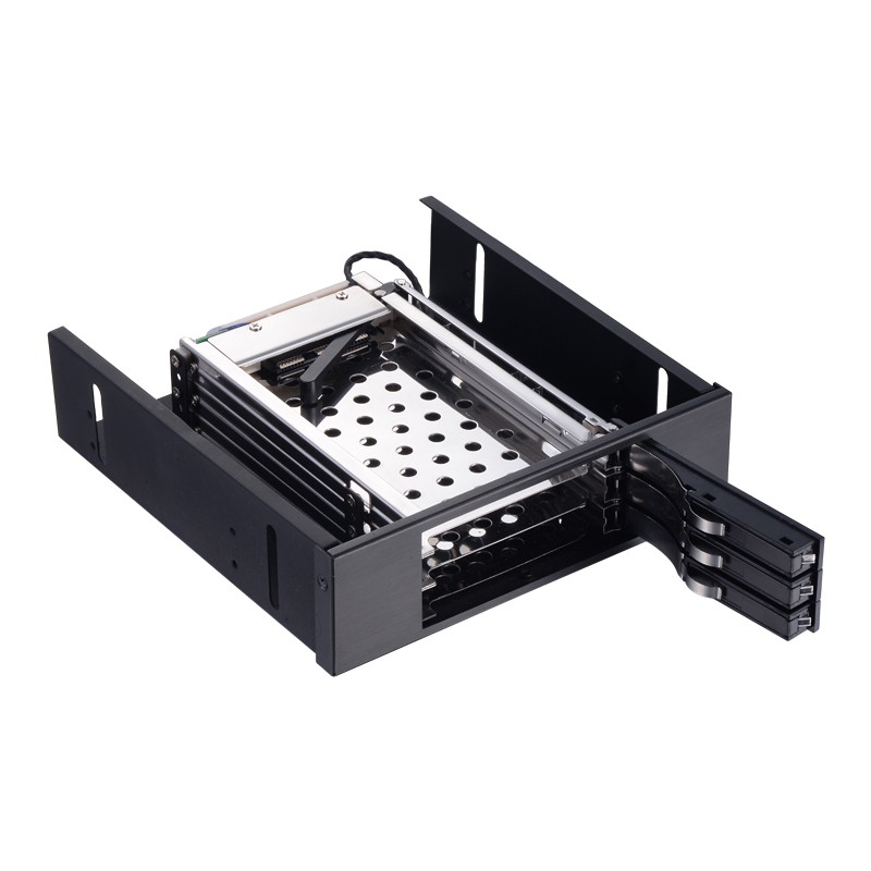 Unestech Tray-less 3 Bay SATA Hot Swap Enclosure 2.5" SSD Hdd Mobile Rack for 5.25" Bay