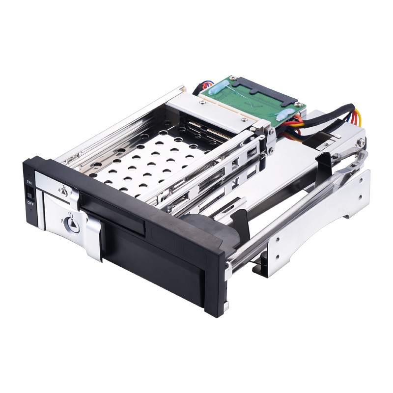 Unestech Tray-less  2.5+3.5" SATA Hot Swap SSD Hdd Mobile Rack for 5.25" Bay