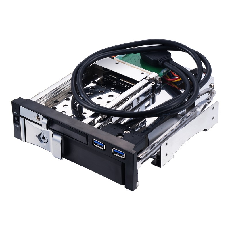Unestech 2Bay 2.5+3.5" SATA Hot Swap Hdd Mobile Rack for 5.25" Bay with USB3.0