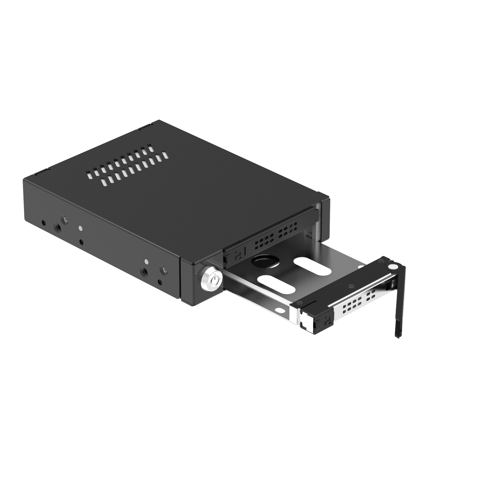 Unestech 2盘位2.5寸软驱位SATA/SAS热插拔硬盘抽取盒 带锁