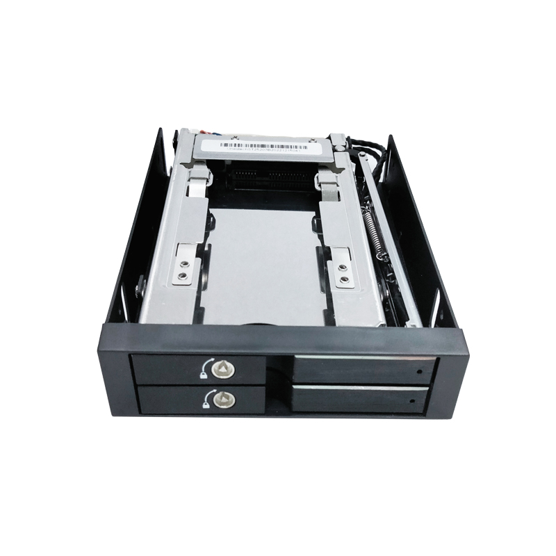 Unestech Industrial 2Bay 2.5" SATA Hot Swap HDD SSD Mobile Rack Support 7mm hard drive