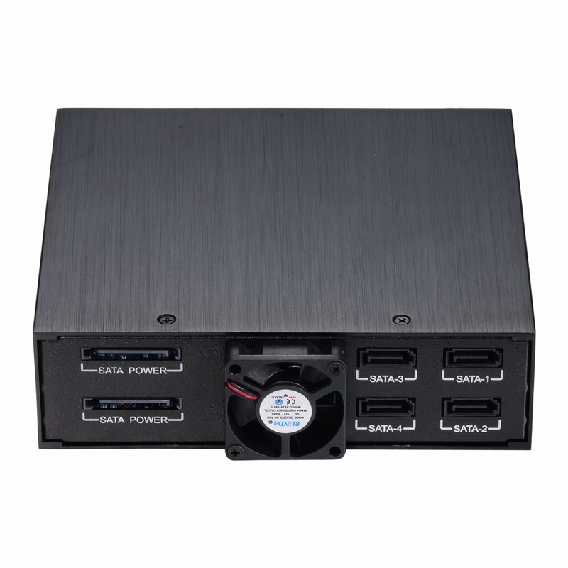 Unestech Abnehmbares 4-Bay 2,5-Zoll-SATA/SAS-Hot-Swap-SSD-/HDD-Wechselregalgehäuse für 5,25-Bay