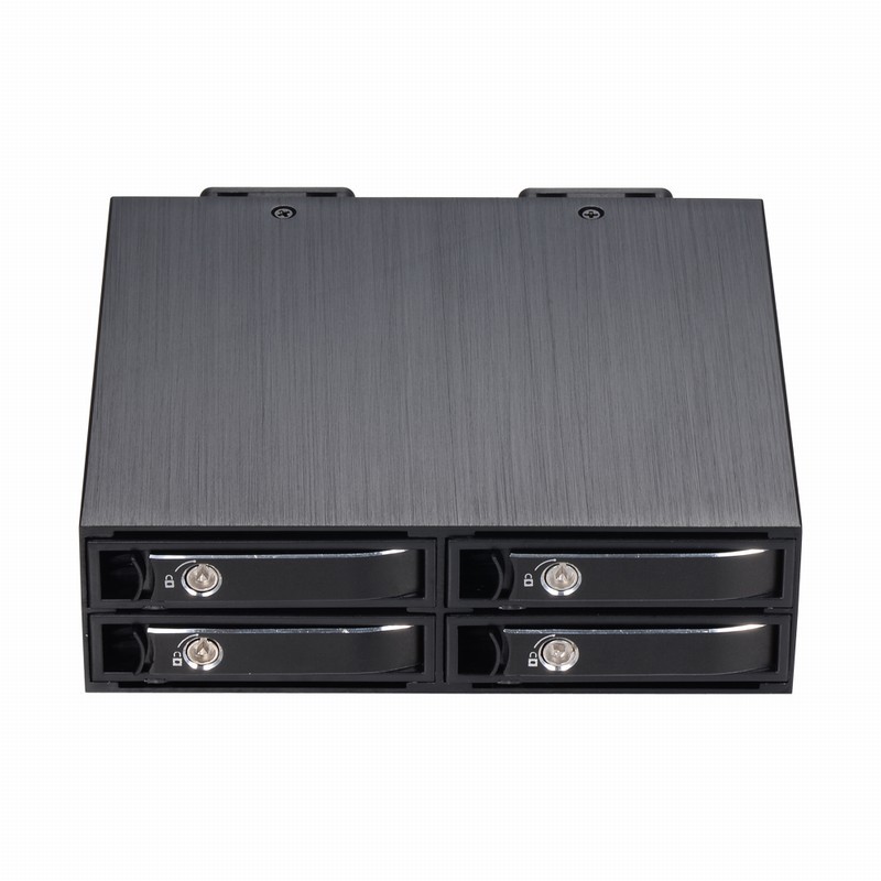 Unestech 4 baies 2,5" SATA SAS Hot Swap SSD Hdd Rack mobile pour baie 5,25" avec MINISAS HD (SFF-843)