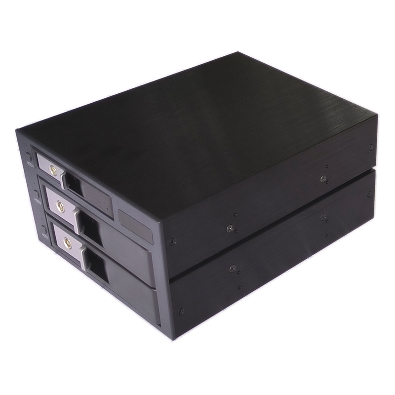 Unestech 2,5+3,5-Zoll-SATA-Hot-Swap-Backplane-SSD-Festplatten-Wechselregal für 2 x 5,25-Zoll-Schächte