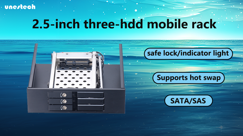 Convenient and efficient 3-slot hdd mobile rack - for data storage and management