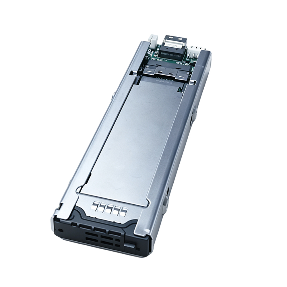 Unestech 工业级 PCIe 4.0 M.2 NVMe SSD 硬盘抽取盒（使用SlimSAS SFF-8654 4i））