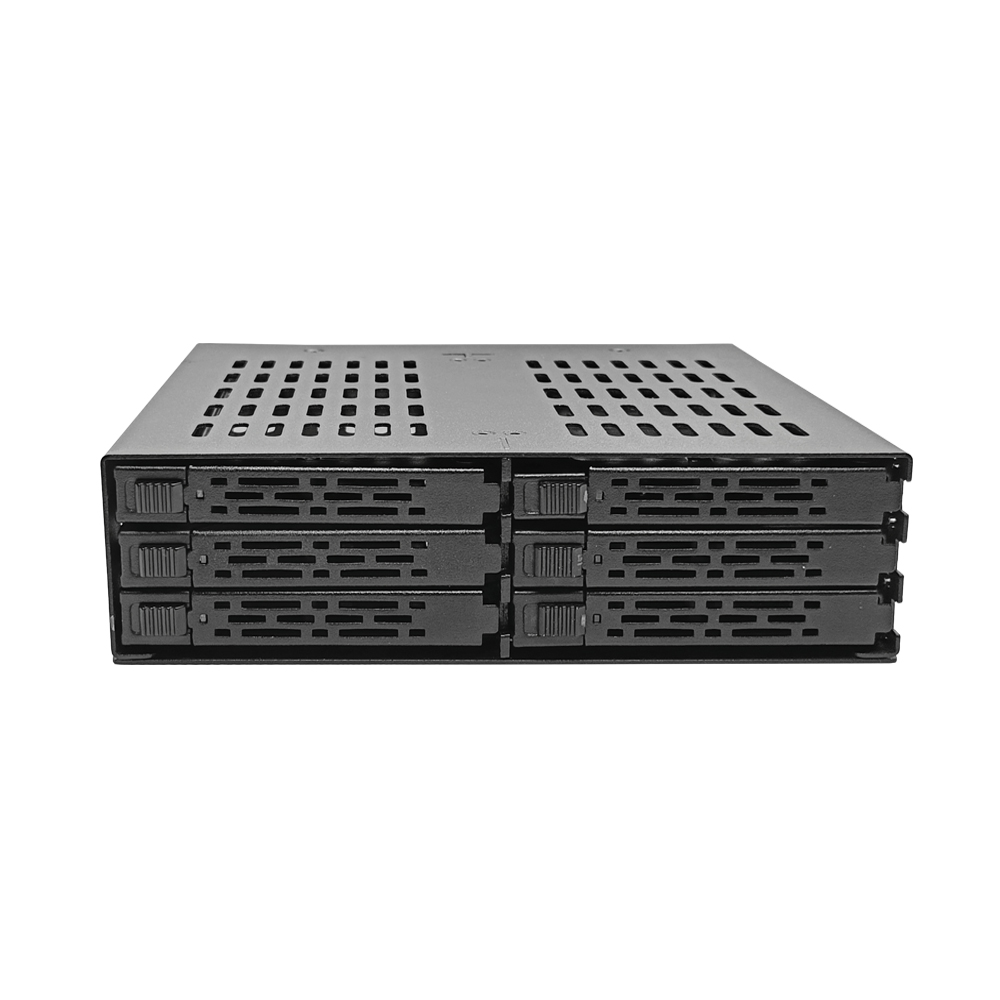 Unestech 6 Bay 2.5» U.2 / U.3 NVMe PCIe SSD Hdd Mobile Rack Enclosure (3 x SlimSAS SFF-8654 8i)