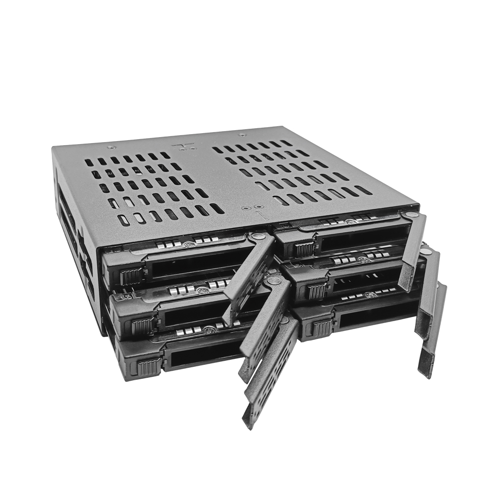 Unestech 6 Bay 2.5» U.2 / U.3 NVMe PCIe SSD Hdd Mobile Rack Enclosure (3 x SlimSAS SFF-8654 8i)