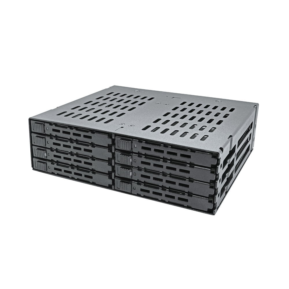 Vỏ đựng ổ cứng di động Unestech 8 khe cắm 2.5" U.2 / U.3 NVMe PCIe 4.0 SSD  (4 x SlimSAS SFF-8654 8i)
