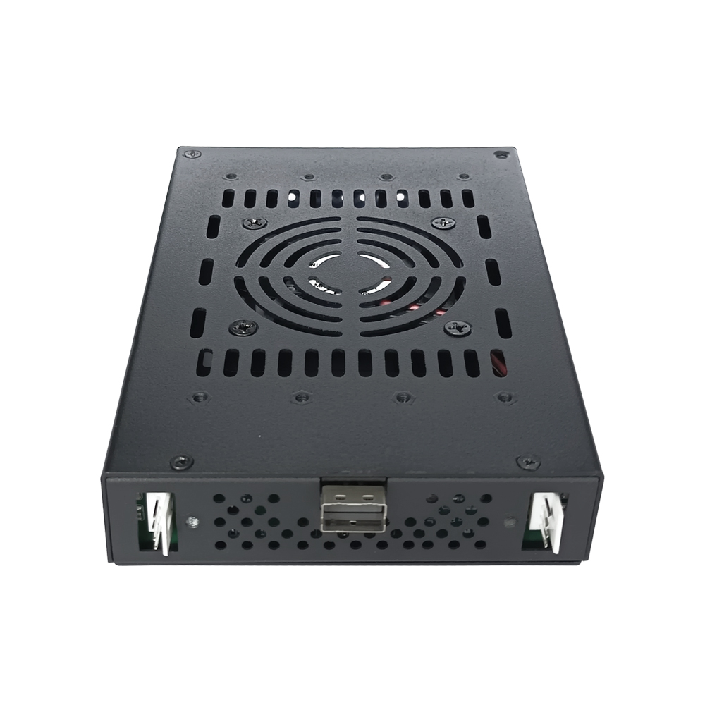 Unestech M.2 NVMe PCIe 4.0 SSD Mobiles Rack-Gehäuse für 3,5“ Laufwerksschacht (1 x SlimSAS SFF-8654 4i)