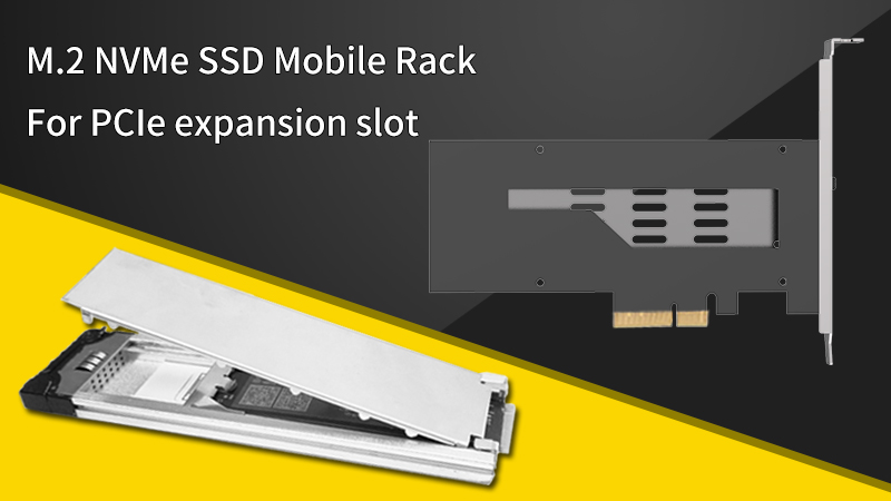 ST9310PCI: Mobiles M.2 NVMe-SSD-Rack-Gehäuse für PCIe-Erweiterungssteckplatz